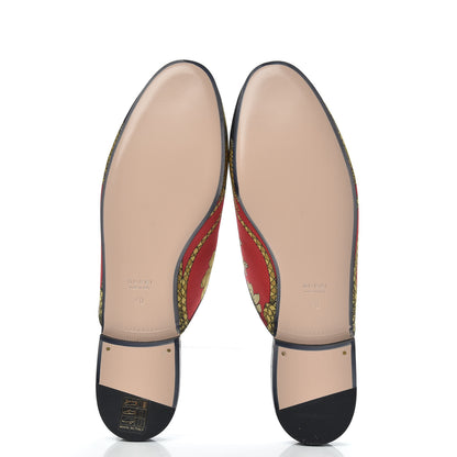 Gucci Twill Flora Womens Princetown Slippers 40 Red Black 5 of 9