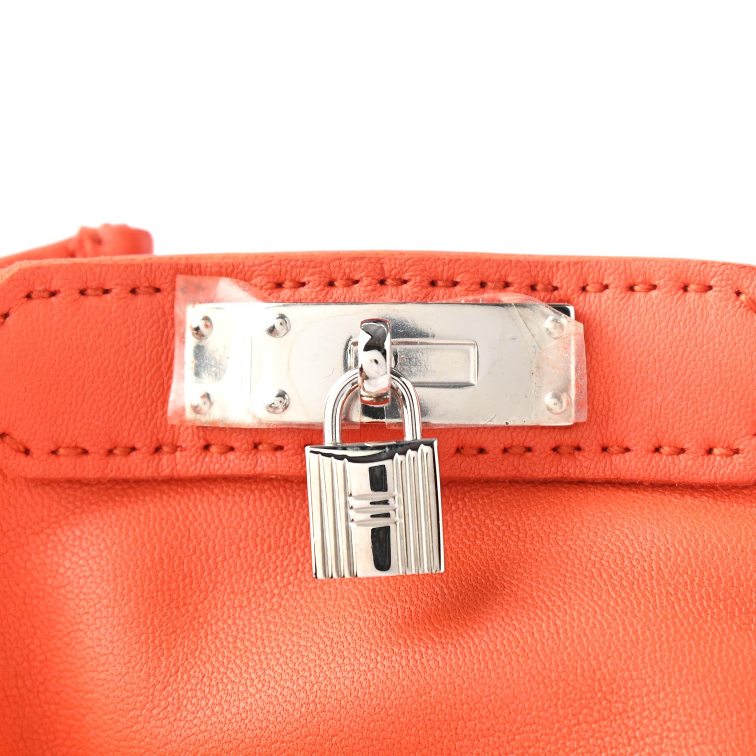 Hermes Lambskin Soya Kelly Lock Gloves 7.5 Feu 4 of 4