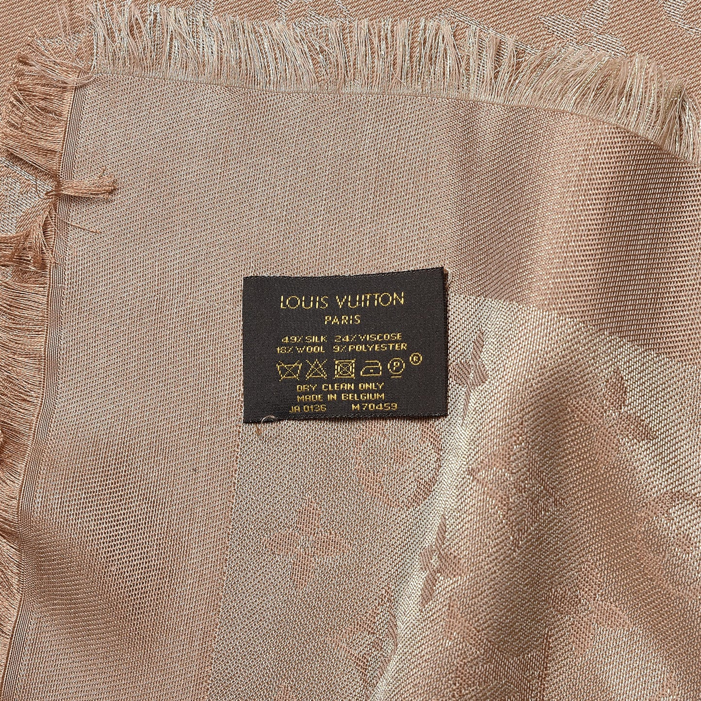 Silk Lurex Wool Monogram Shine Shawl Brown