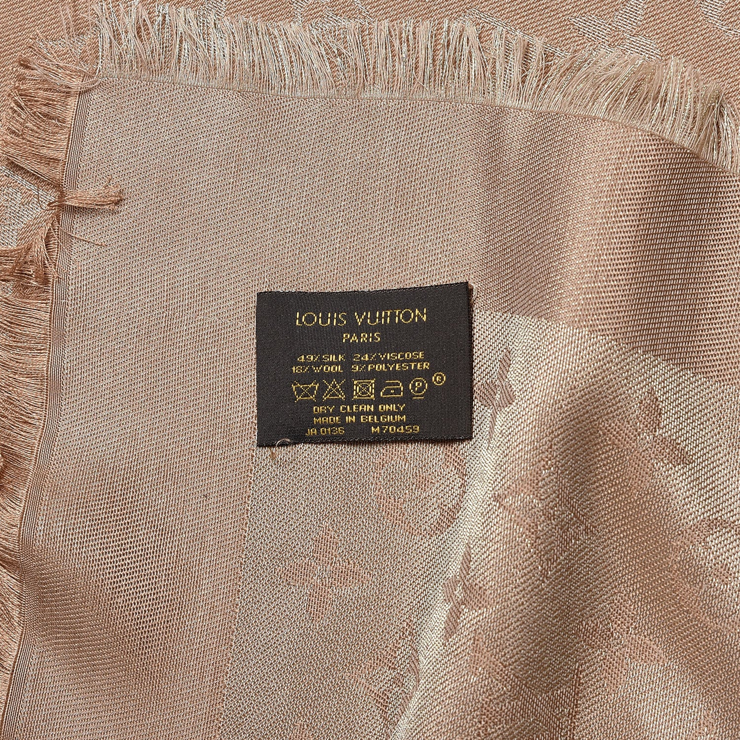 Louis Vuitton Silk Lurex Wool Monogram Shine Shawl Brown 4 of 4