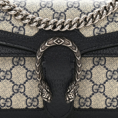 Gucci GG Supreme Monogram Textured Dollar Calfskin Small Rectangular Dionysus Shoulder Bag Beige Blue 8 of 8
