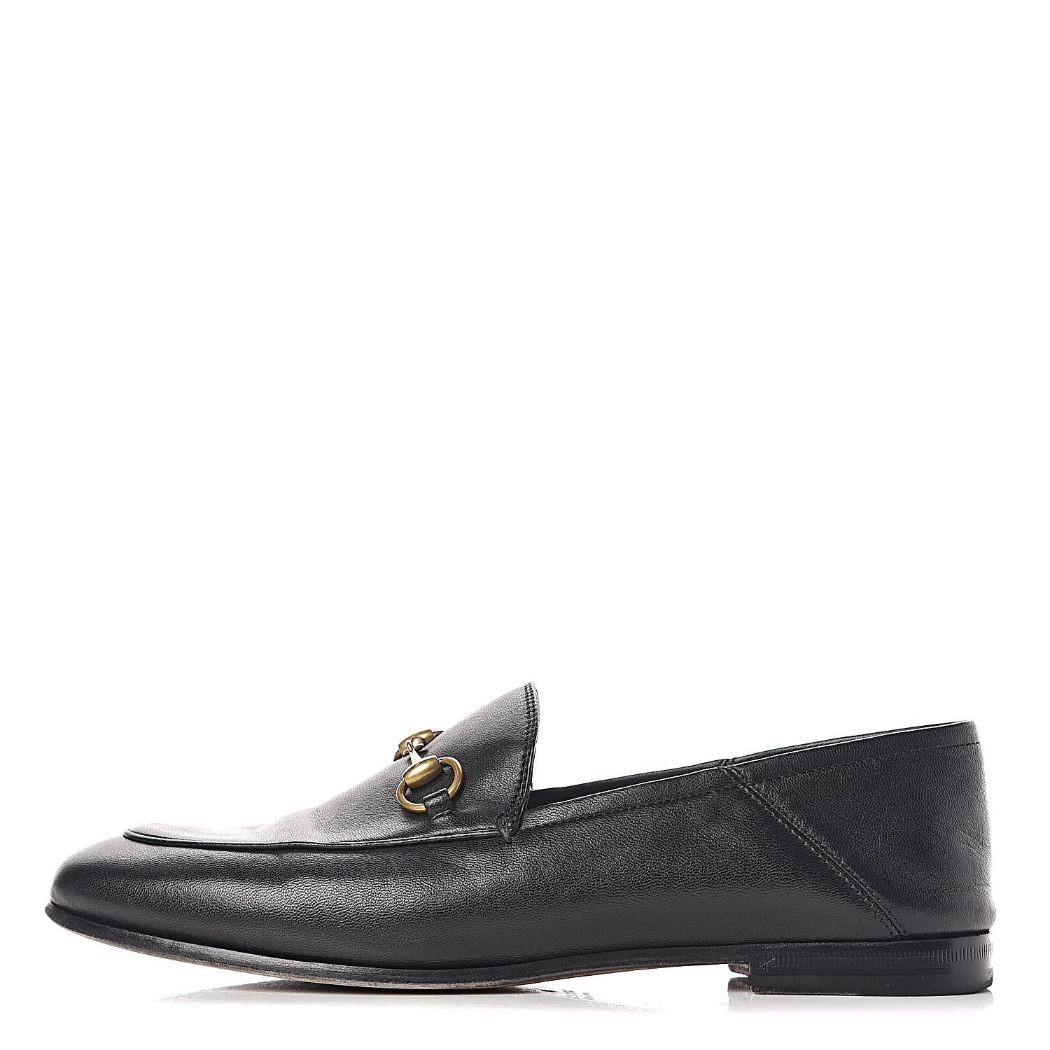 Gucci Lambskin Womens Brixton Horsebit Loafers 37 Black 1 of 16