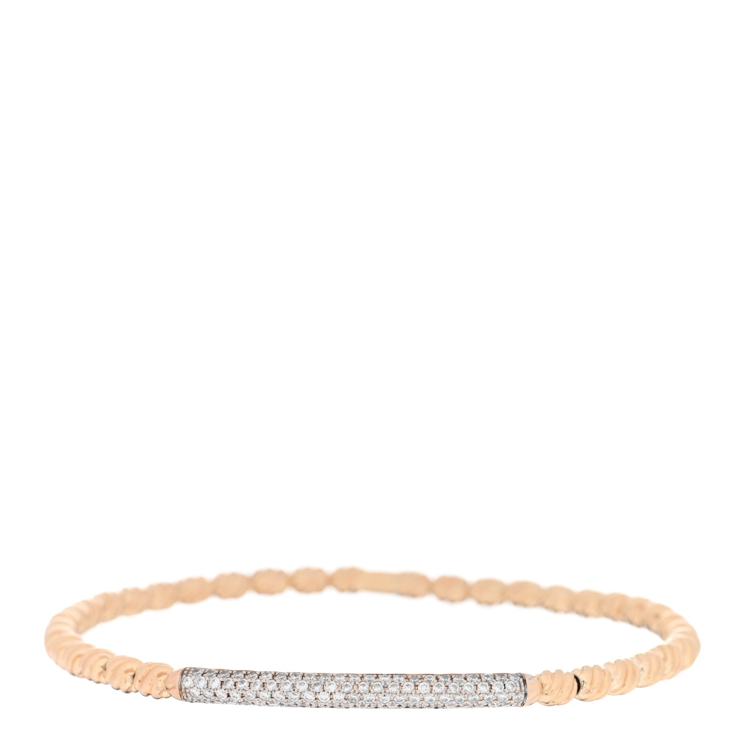 David Yurman 18K Rose Gold Diamond Petite Pave Flex Bracelet 1 of 4