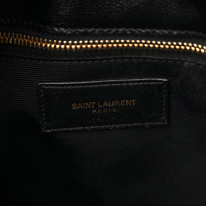 Saint Laurent Grain De Poudre Matelasse Chevron Monogram Shopping Bag Black 7 of 12