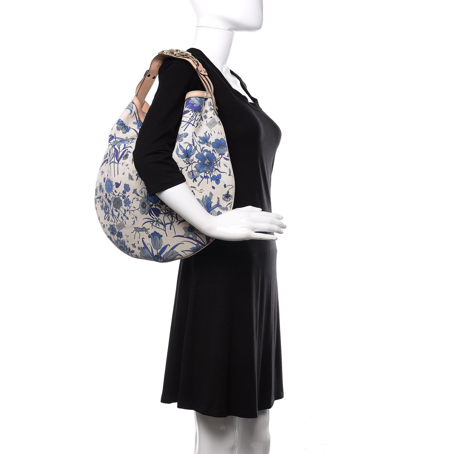 Canvas Flora Floral Large Wave Hobo Blue