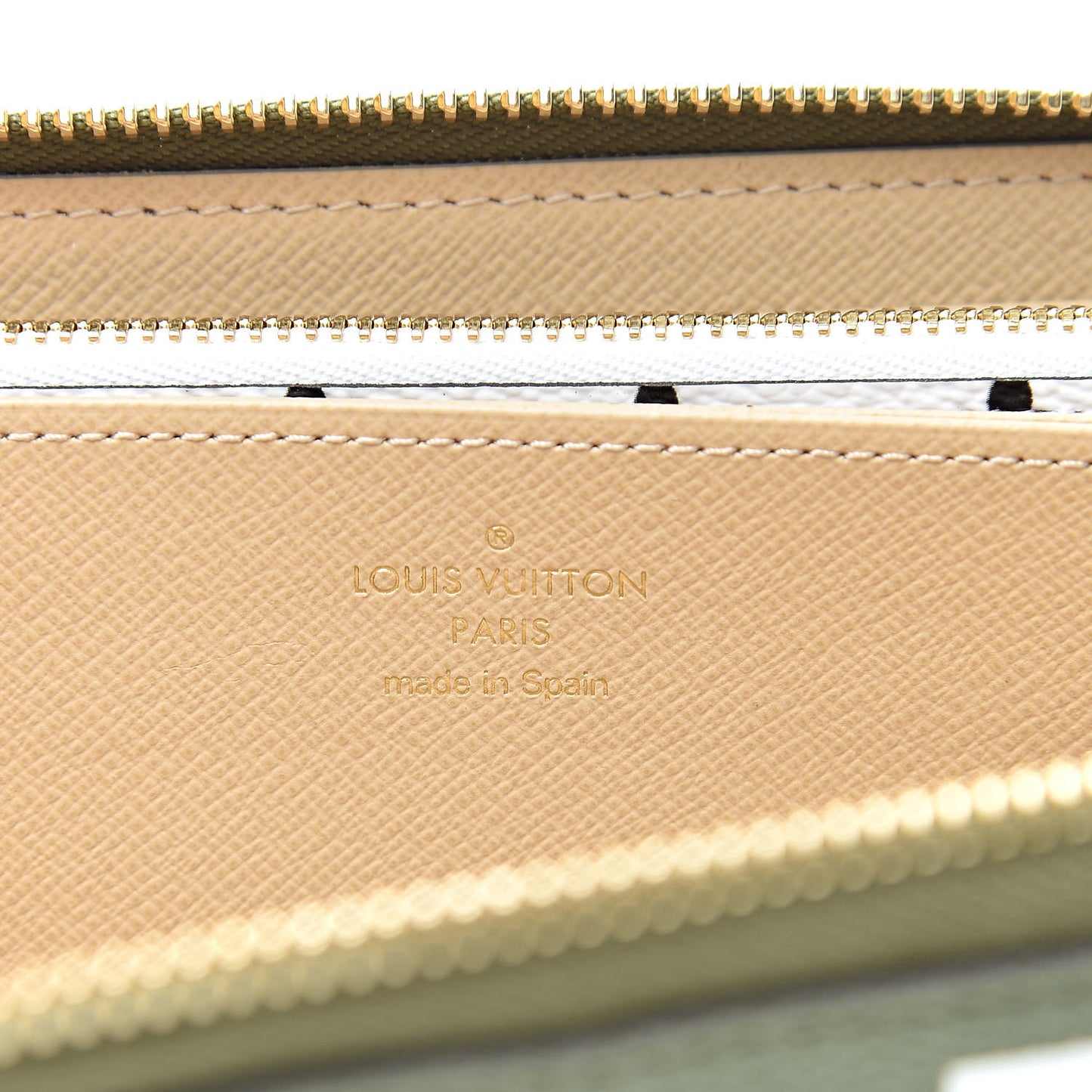 Monogram Giant Zippy Wallet Kaki White