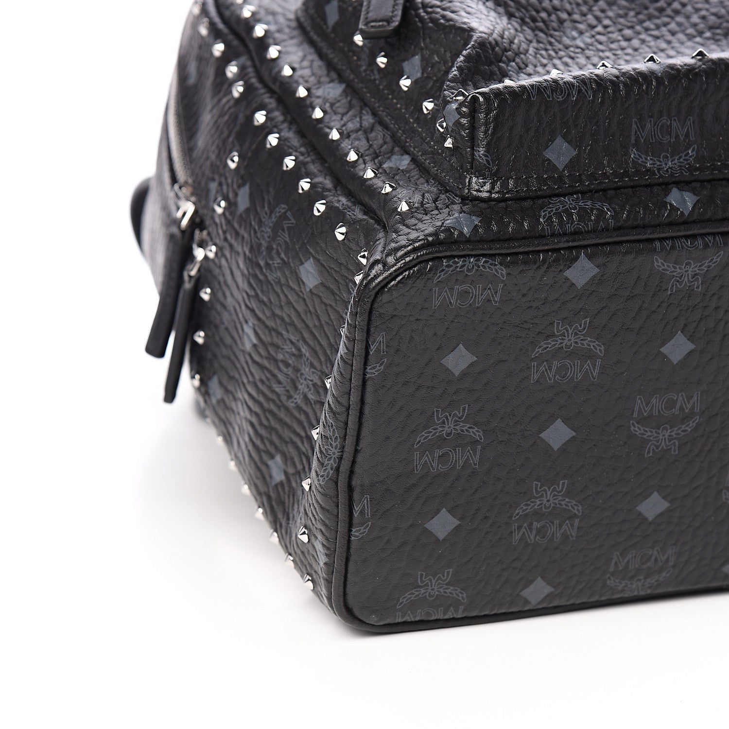 MCM Visetos Studded Small Stark Backpack Black 7 of 9