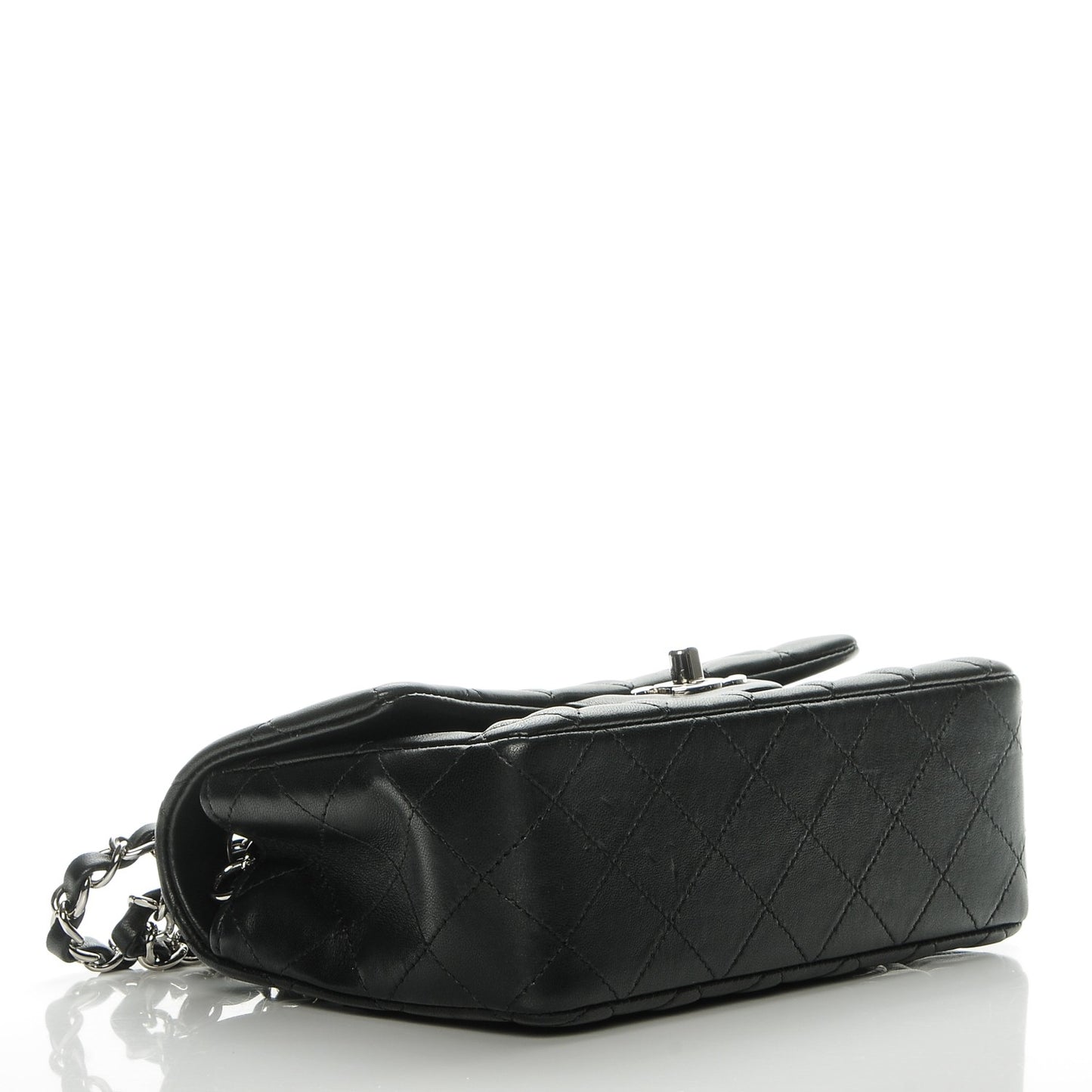 Lambskin Quilted Mini Rectangular Flap Black