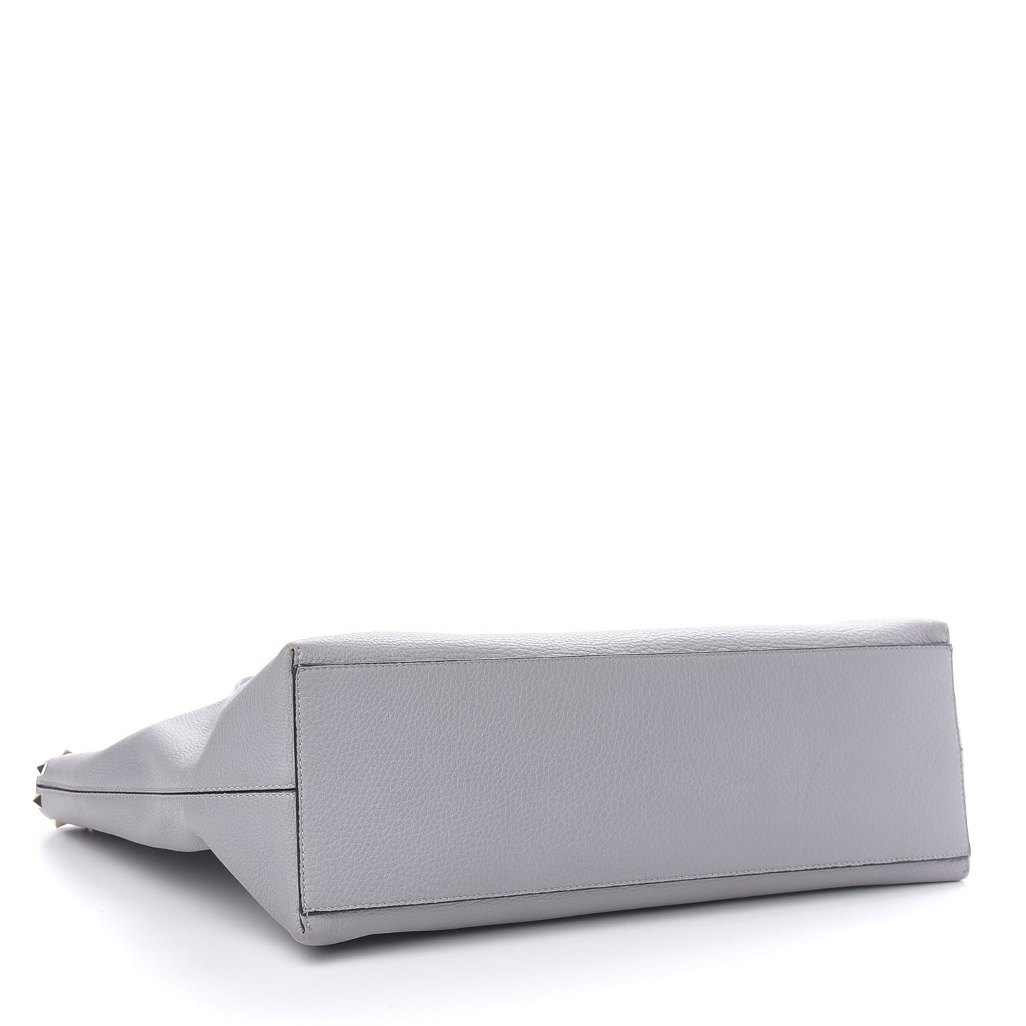Grained Calfskin Rockstud Shoulder Tote Perla