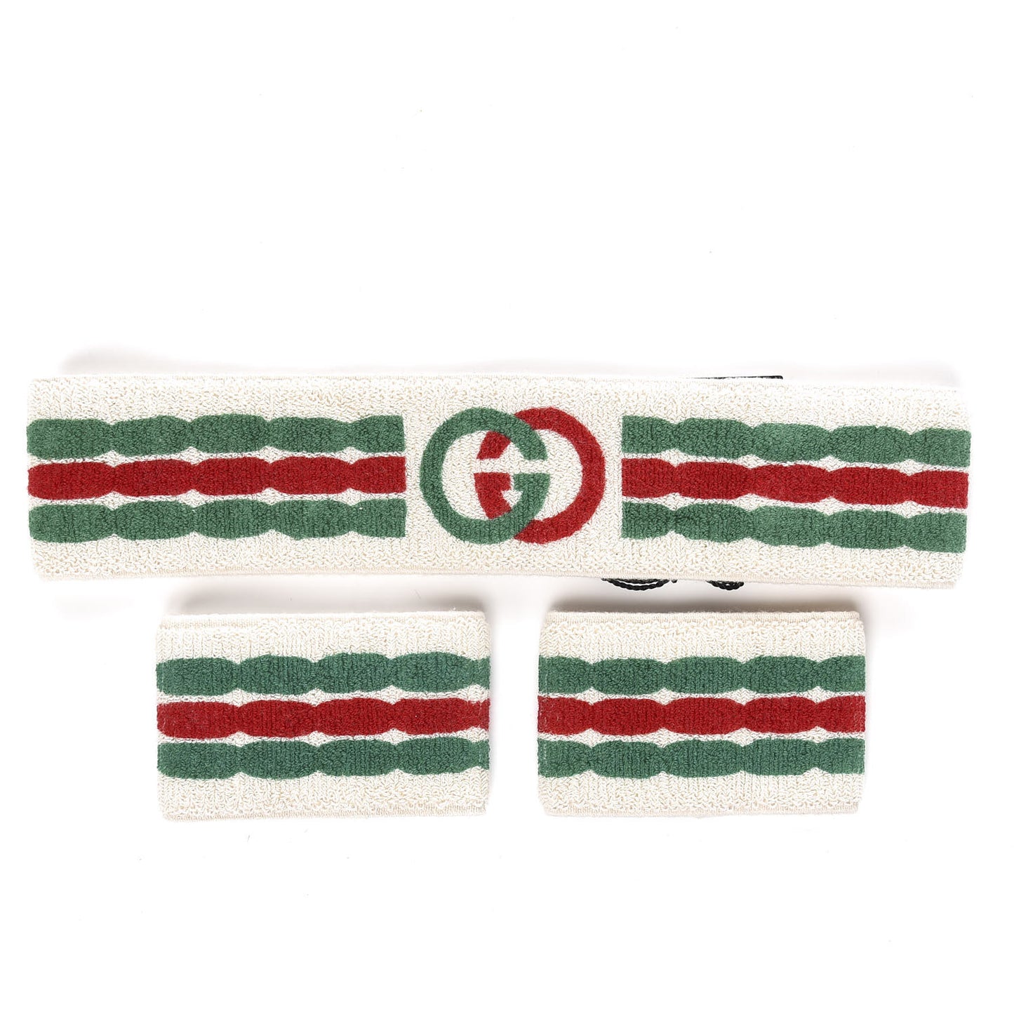 Cotton Interlocking G Headband and Wrist Set M Multicolor