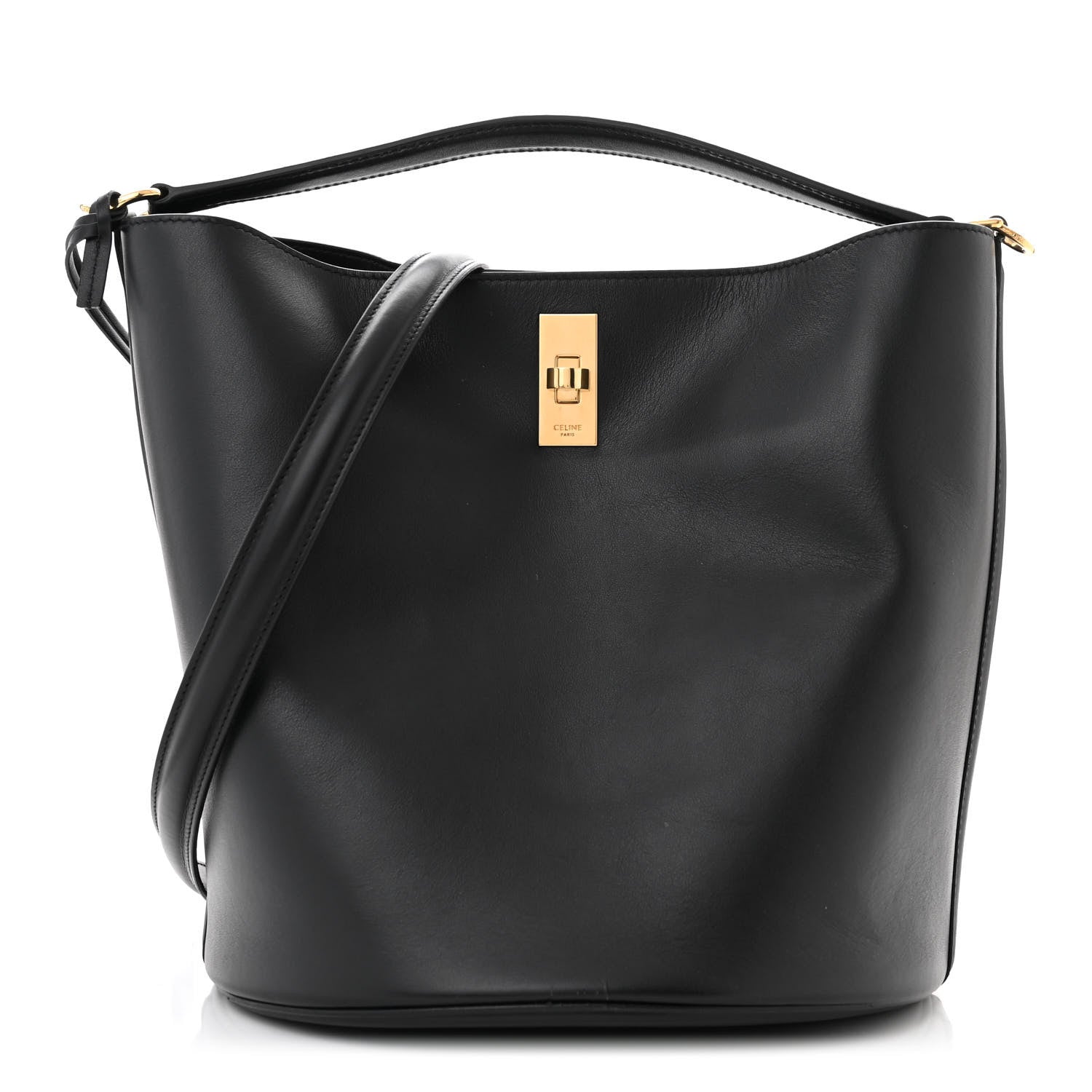 Celine Smooth Calfskin Bucket 16 Bag Black 1 of 11
