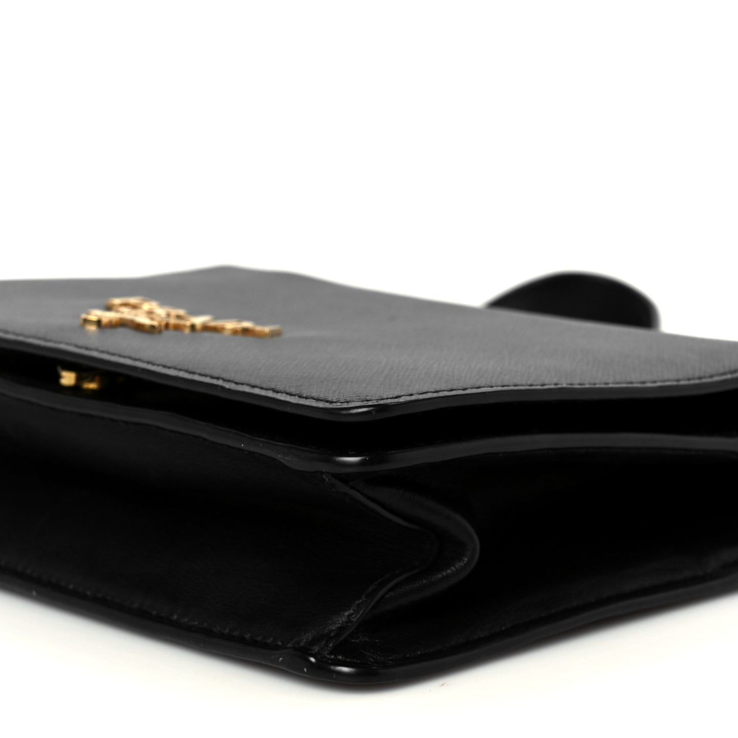 Saffiano Chain Shoulder Bag Black