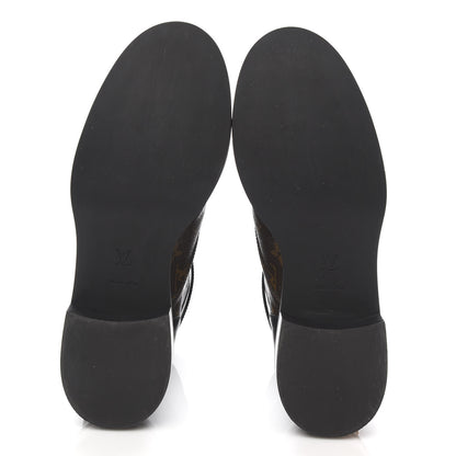 Louis Vuitton Calfskin Monogram Wonderland Flat Ranger Boots 41 Black 5 of 9