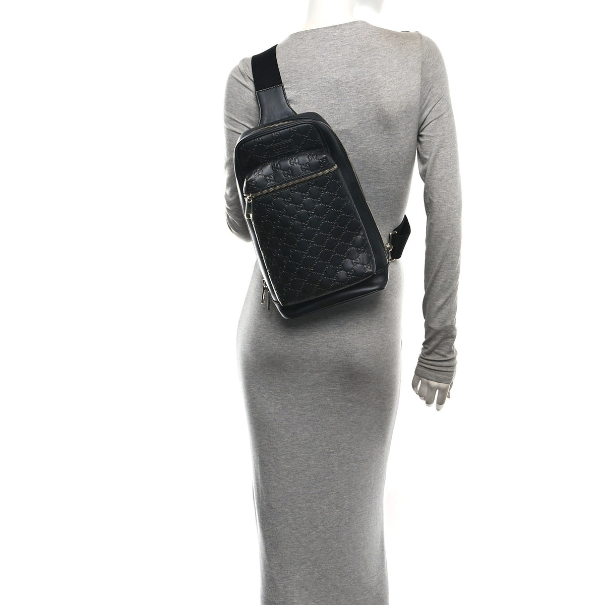 Guccissima Sling Backpack Black