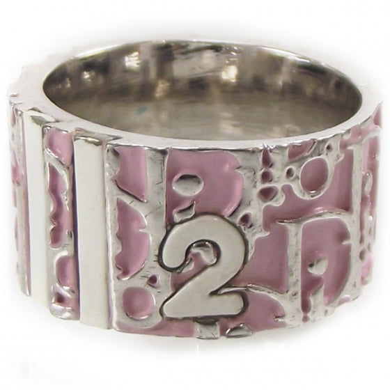 Christian Dior Silver Logo Ring Pink 5 1 of 5