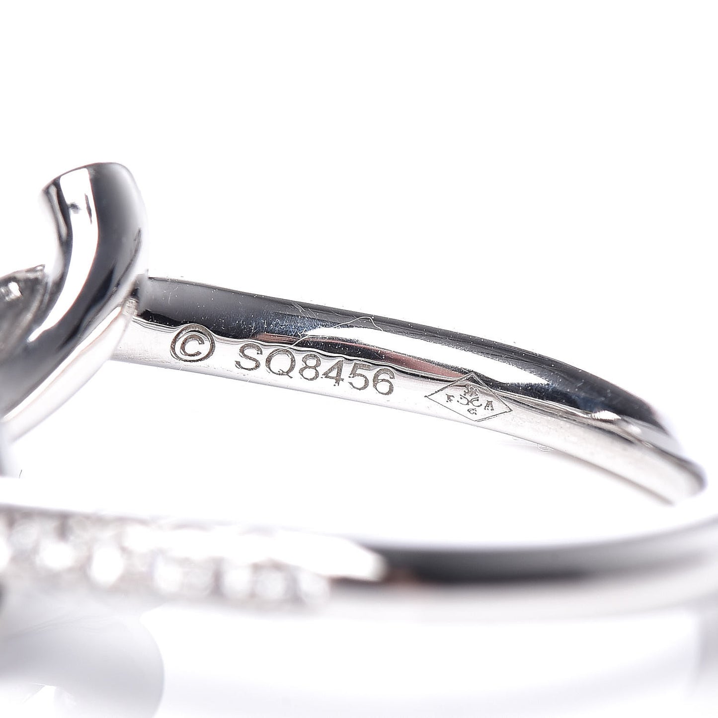18K White Gold Diamond Entrelaces Ring 48 4.5