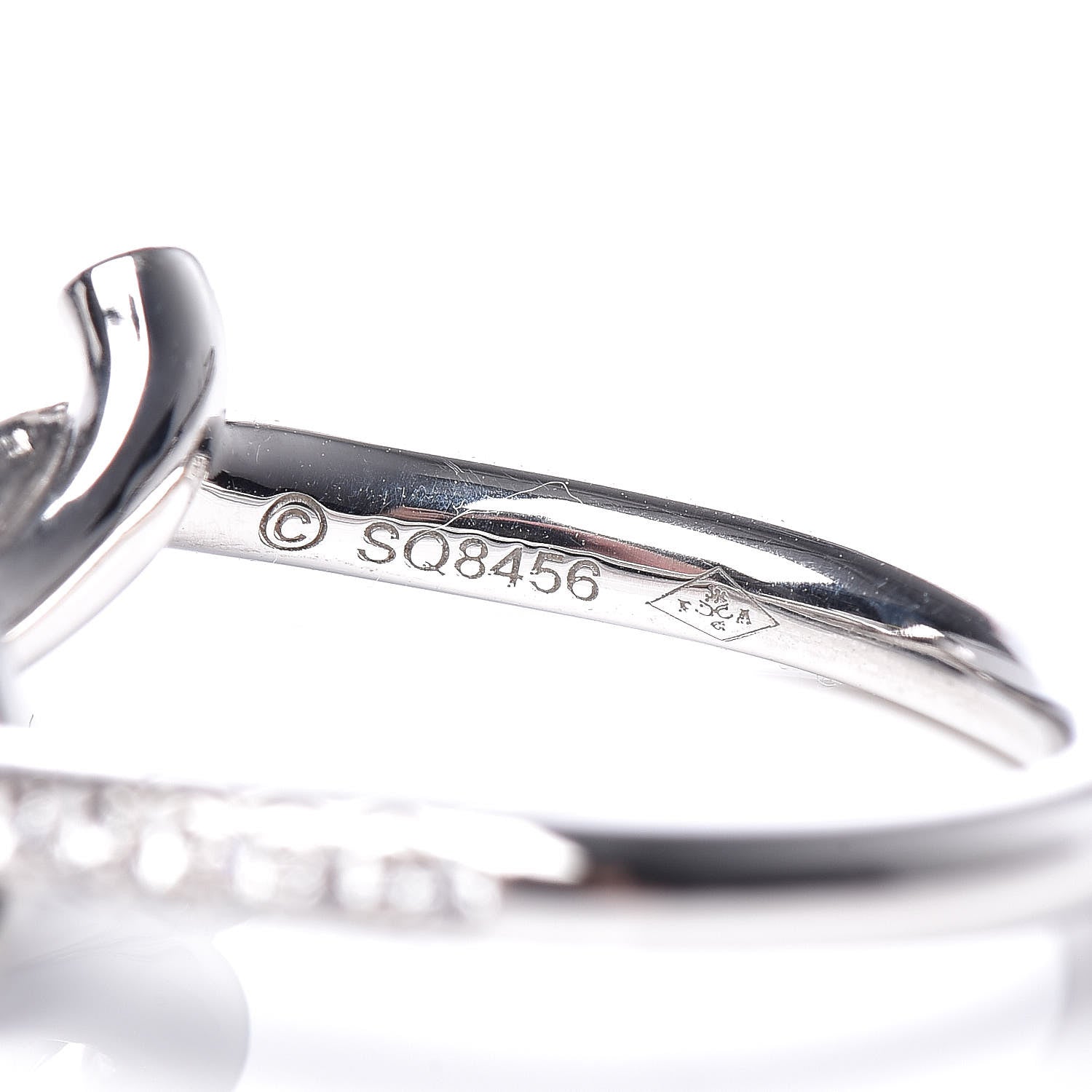 Cartier 18K White Gold Diamond Entrelaces Ring 48 4.5 5 of 7