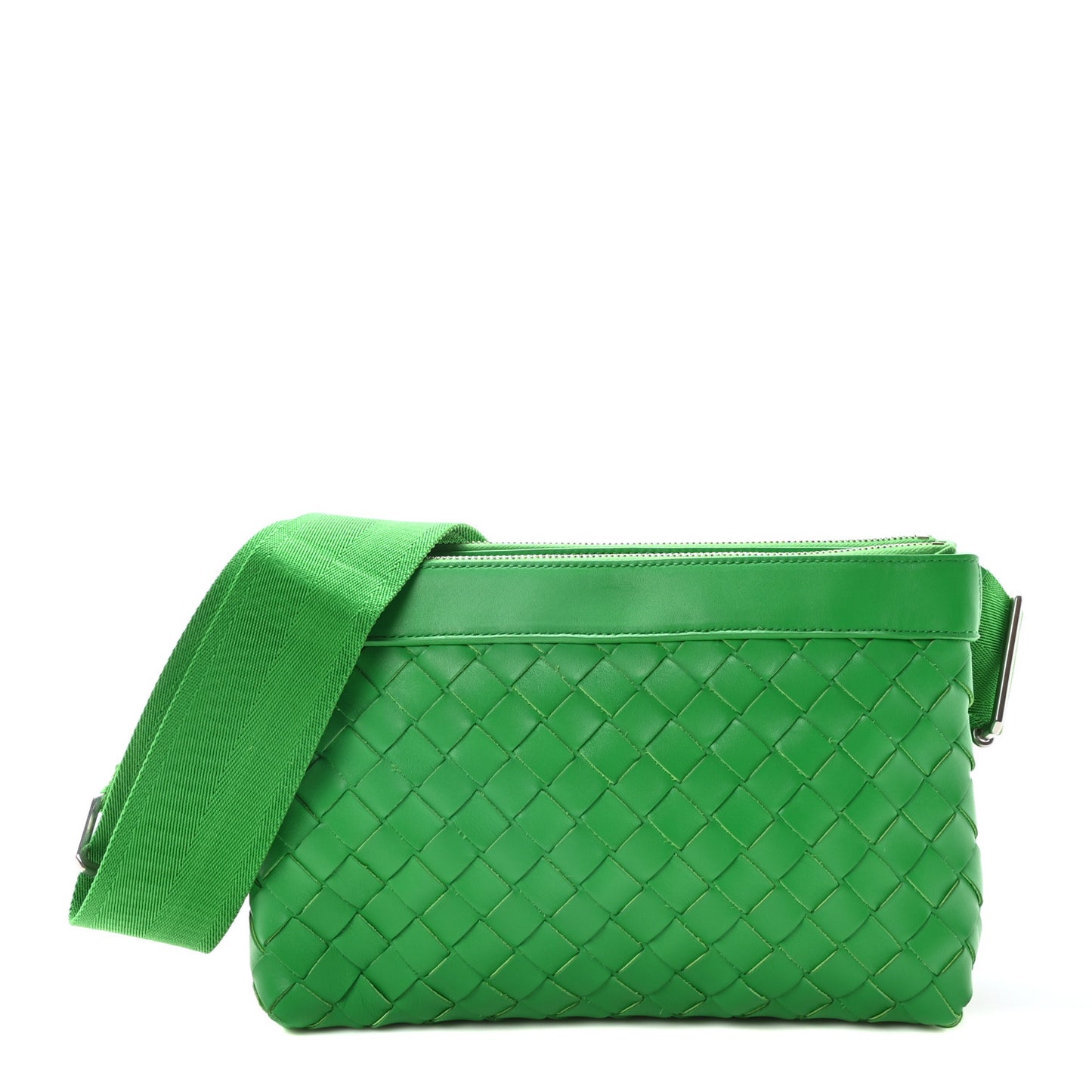Nappa Intrecciato Duo Shoulder Bag Parakeet