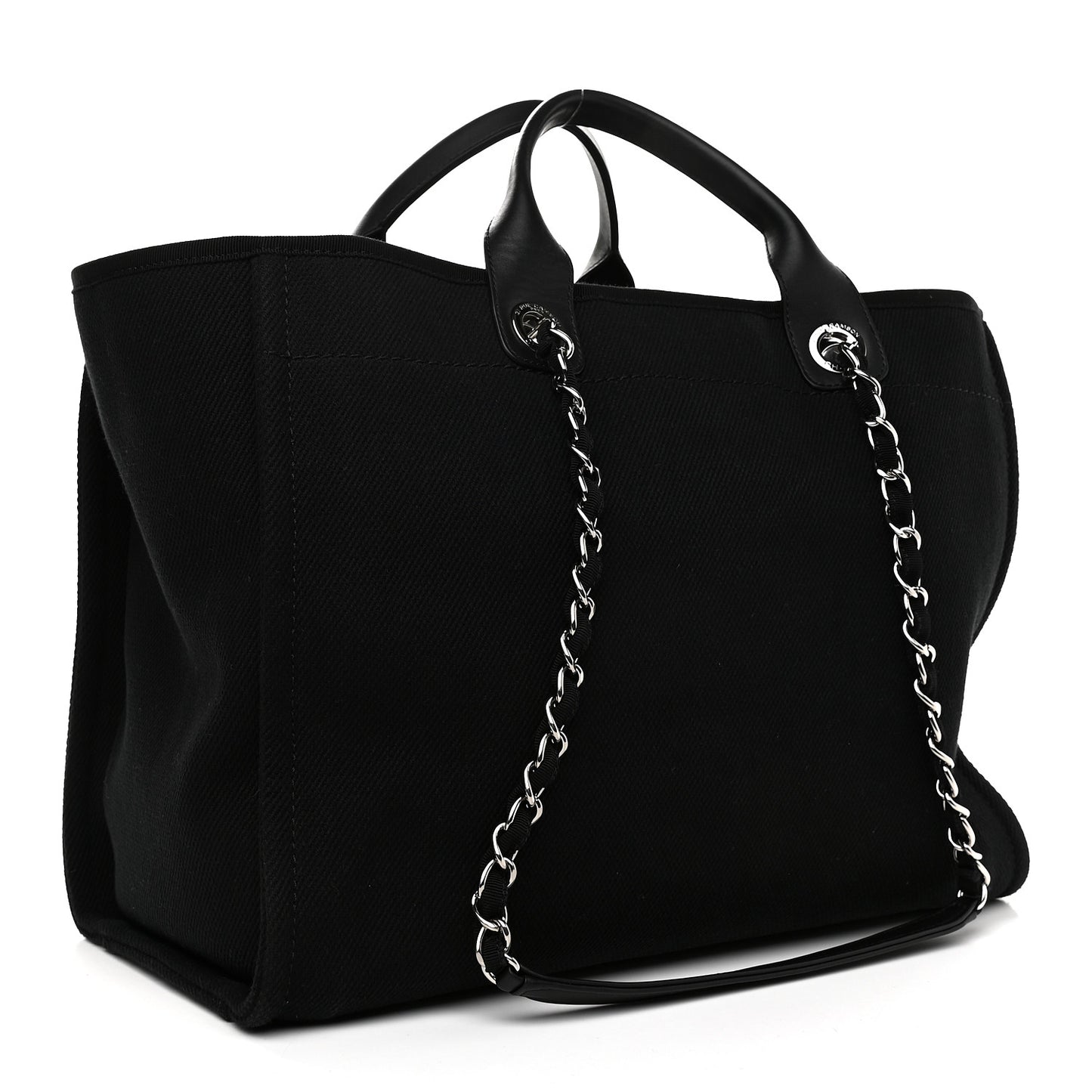 Canvas Pearl Medium Deauville Tote Black