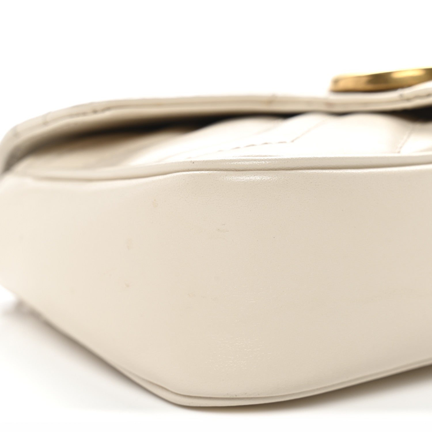Gucci Calfskin Matelasse Super Mini GG Marmont Shoulder Bag White 9 of 11