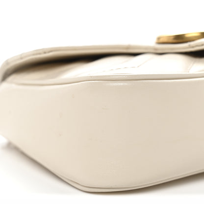 Gucci Calfskin Matelasse Super Mini GG Marmont Shoulder Bag White 9 of 11