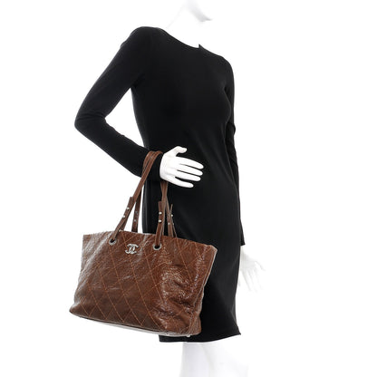 Chanel Glazed Calfskin Large On The Road Tote Brown 2 of 7