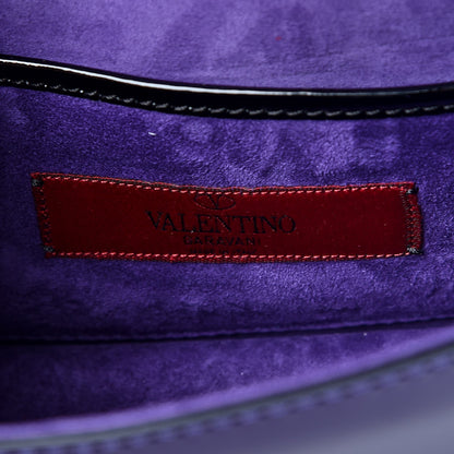 Valentino Garavani Patent Mini Glam Lock Rockstud Flap Purple 6 of 8