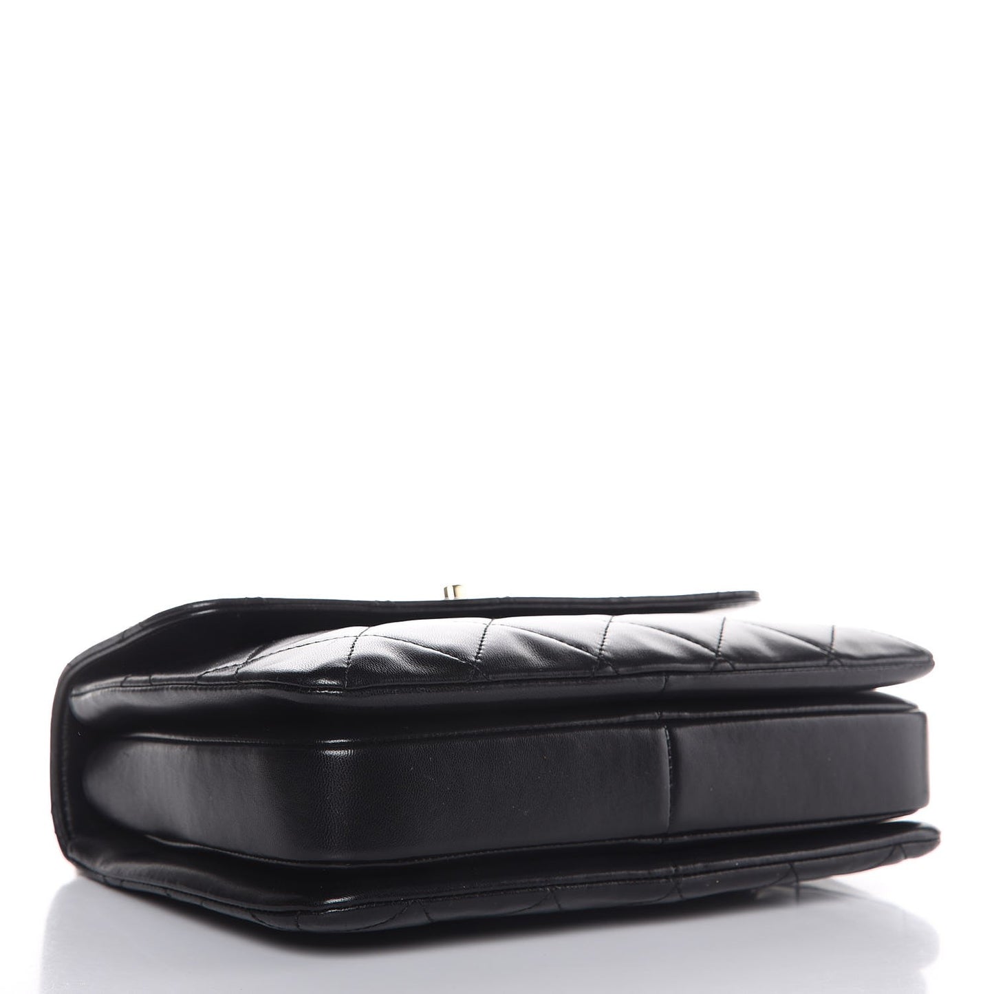 Lambskin Quilted Small Trendy CC Dual Handle Flap Bag Black