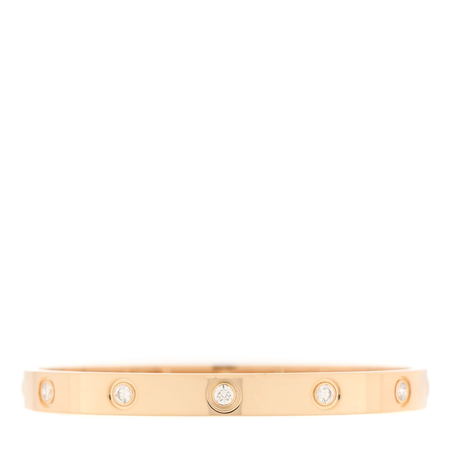 18K Yellow Gold 10 Diamond LOVE Bracelet 17