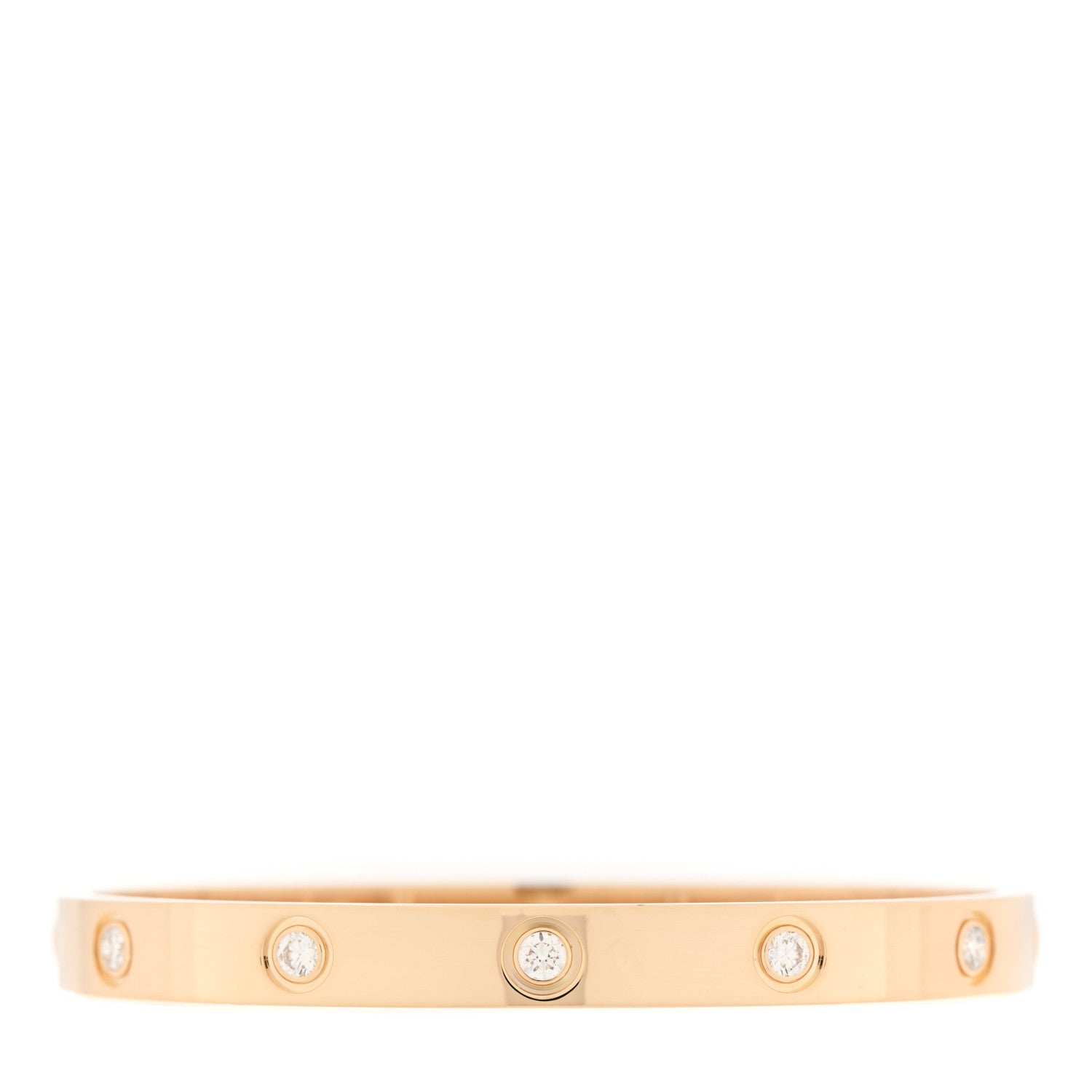 Cartier 18K Yellow Gold 10 Diamond LOVE Bracelet 17 7 of 12