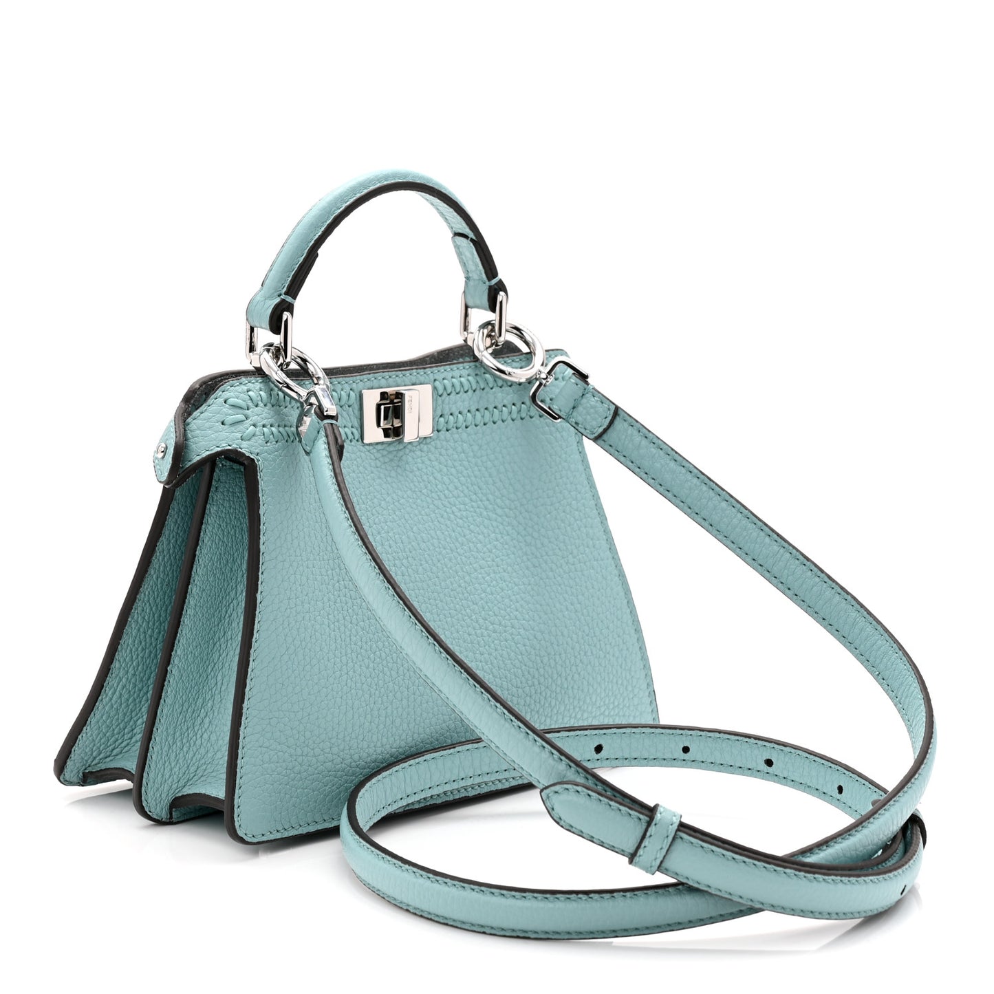 Cuoio Romano Nappa Intreccio FF Petite Peekaboo I SEE U Satchel Aquifer