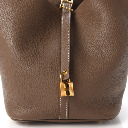 Hermes Taurillon Clemence Picotin Lock 22 MM Etoupe 10 of 11