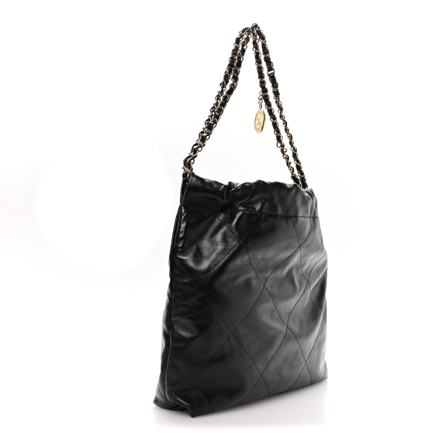 Chanel Shiny Calfskin Quilted Small Chanel 22 Black 4 of 11