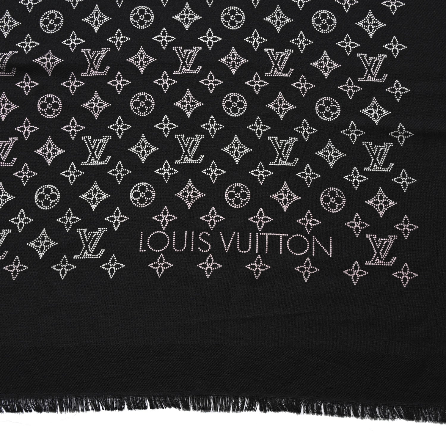 Louis Vuitton Silk Wool Mahina Flight Mode Shawl Black 2 of 4