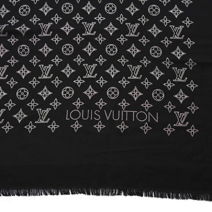 Louis Vuitton Silk Wool Mahina Flight Mode Shawl Black 2 of 4