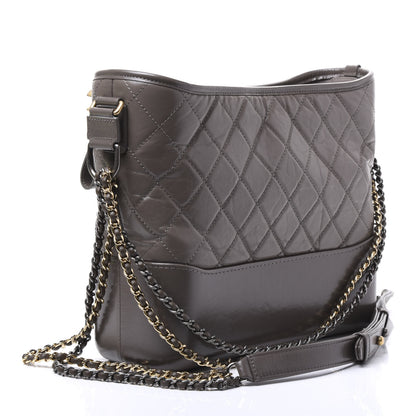 Chanel Aged Calfskin Quilted Medium Gabrielle Hobo Grey 2 of 10