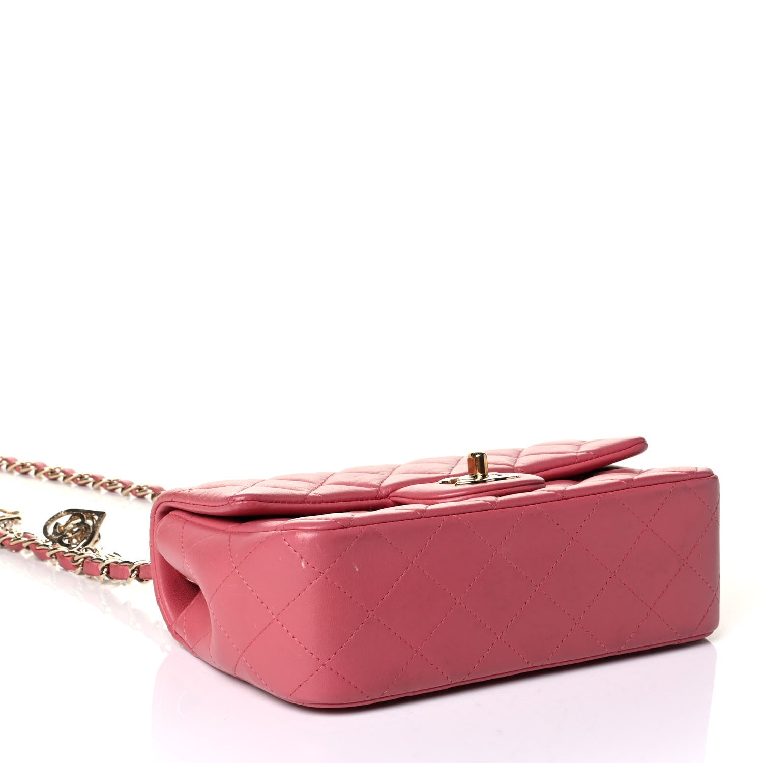 Chanel Lambskin Quilted Valentine Charms Mini Rectangular Flap Pink 3 of 9