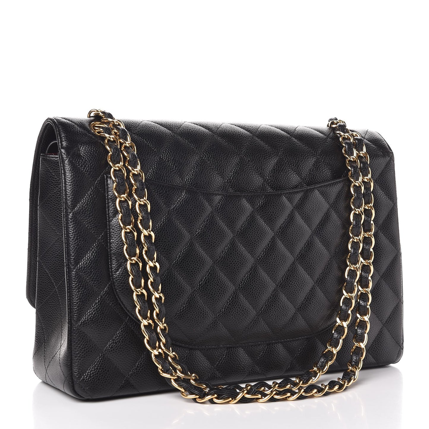 Caviar Quilted Maxi Double Flap Black