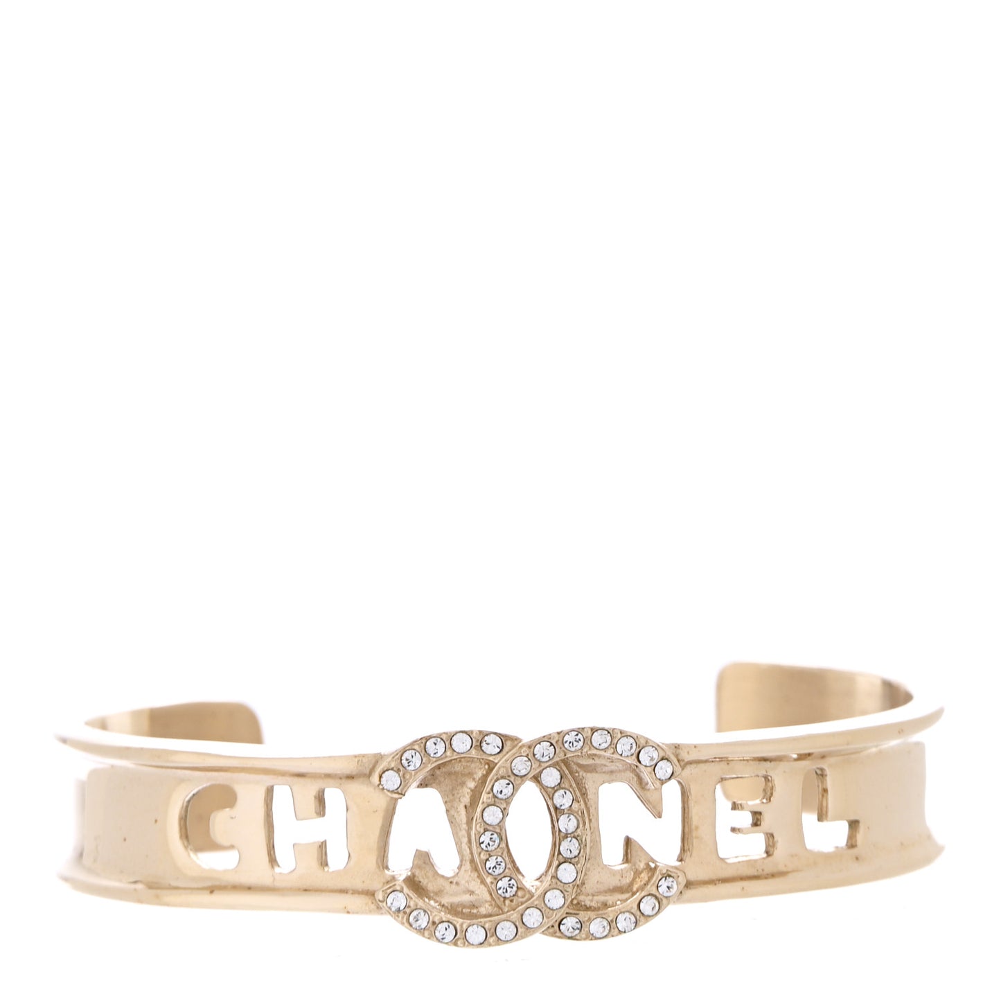 Crystal CC Cuff Bracelet M Gold