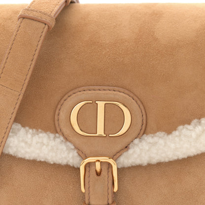 Christian Dior Suede Shearling Medium Bobby Flap Natural 7 of 10