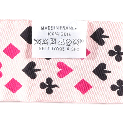 Hermes Silk Jeu de Cartes Twilly Rose Nacre Fuchsia Rouge 4 of 4
