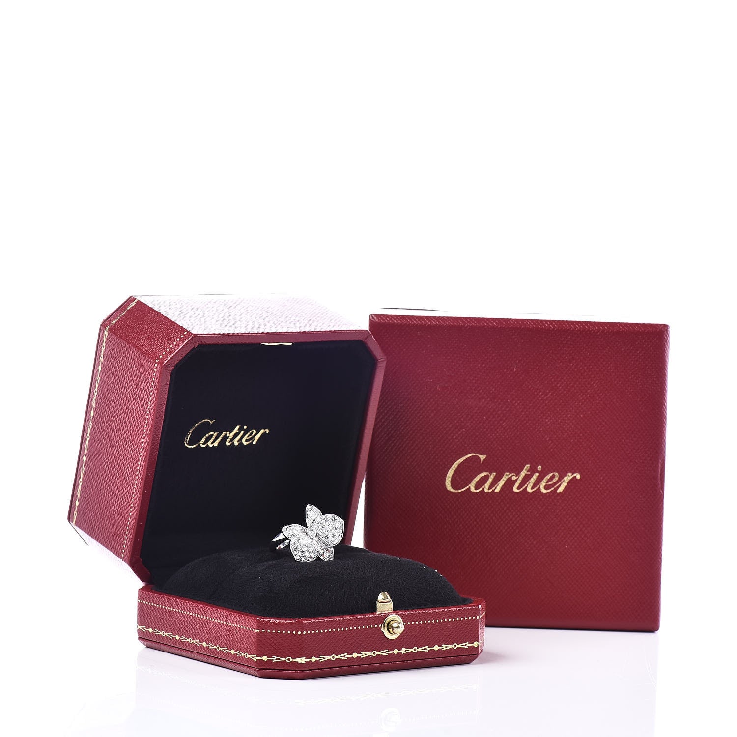 Cartier 18K White Gold Diamond Caresse D'Orchidees Par Ring 50 5.25 8 of 8