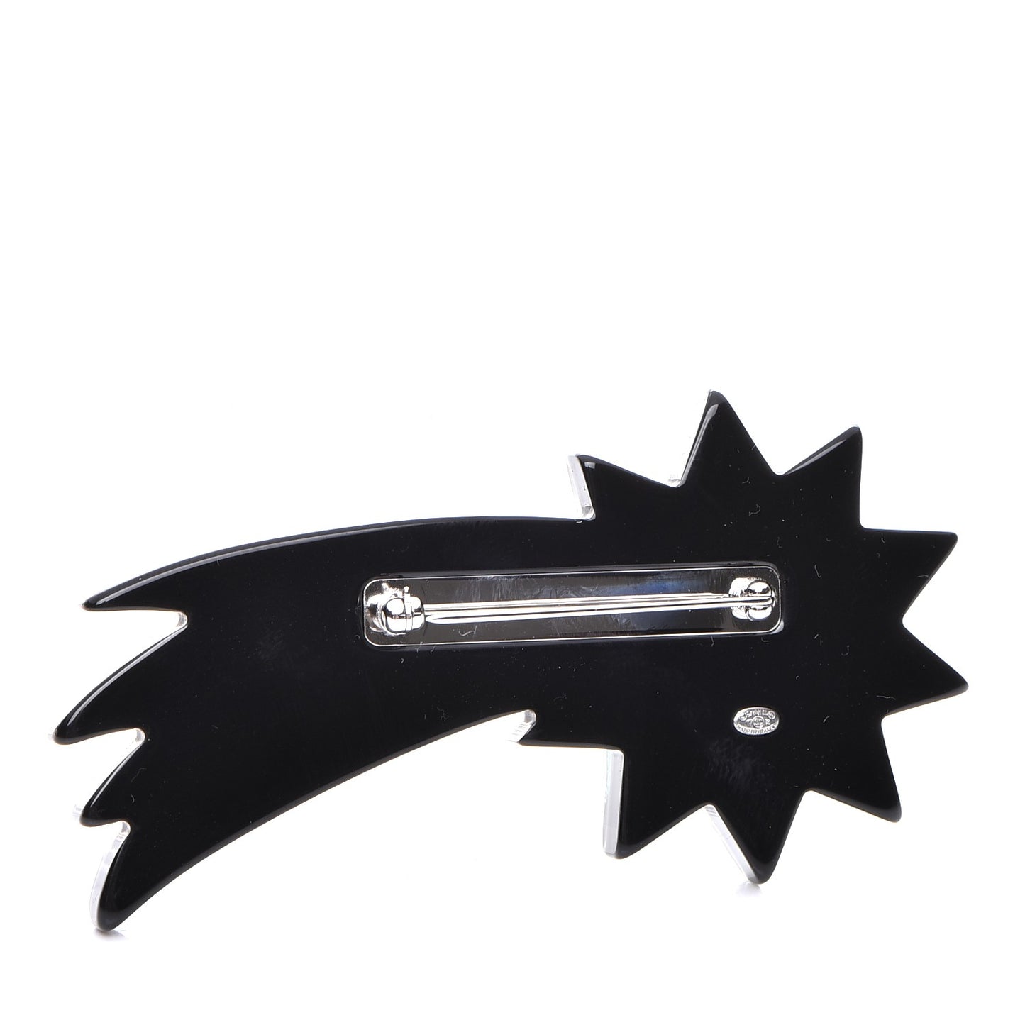 Glitter Resin CC Shooting Star Brooch Black Purple Green