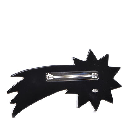 Chanel Glitter Resin CC Shooting Star Brooch Black Purple Green 3 of 5