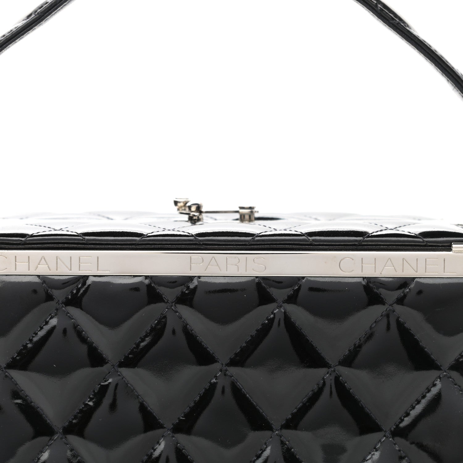 Chanel Patent Quilted Vanity Clutch Black 9 of 12