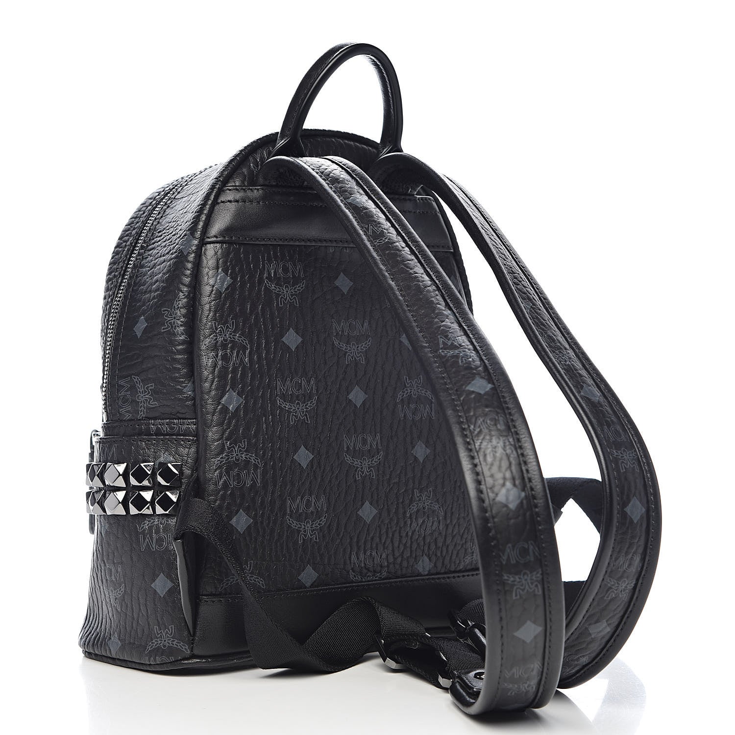 MCM Visetos Side Stud Mini Stark Backpack Black 3 of 10