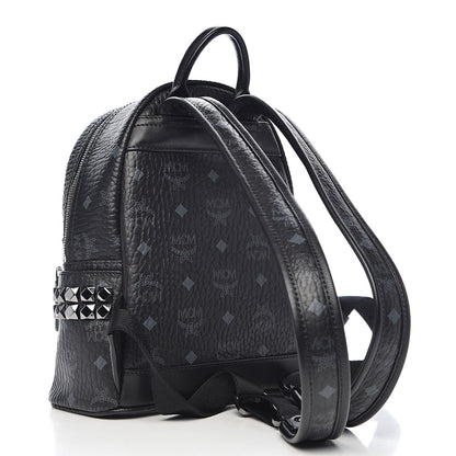 MCM Visetos Side Stud Mini Stark Backpack Black 3 of 10