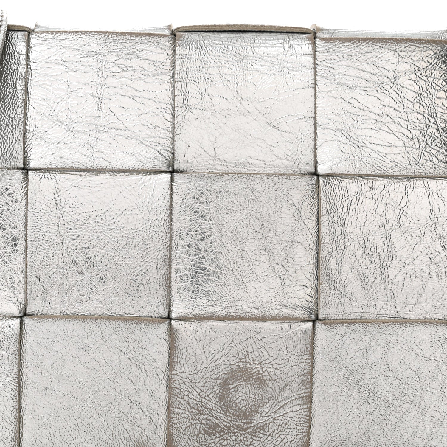 Bottega Veneta Metallic Lambskin Maxi Intrecciato Cassette Crossbody Bag Silver 8 of 16