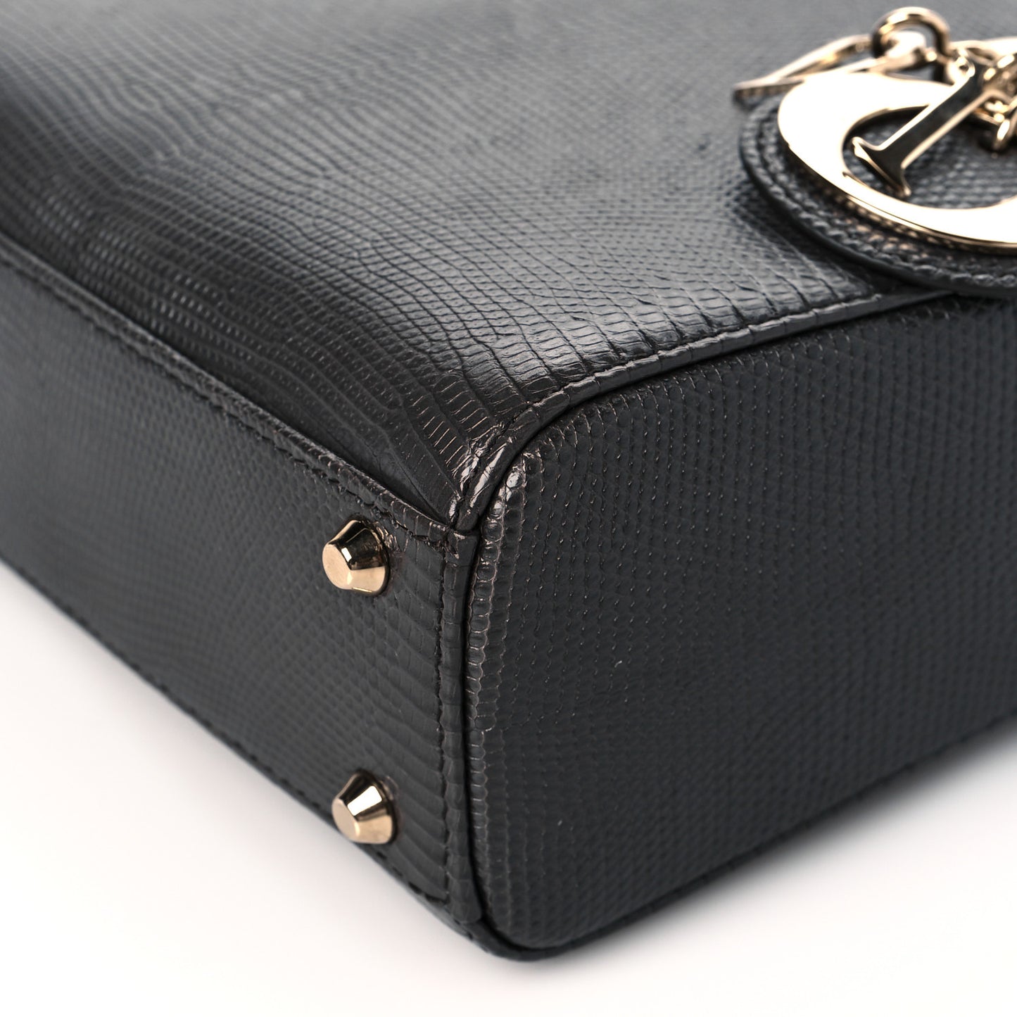 Lizard Mini Lady Dior Grey