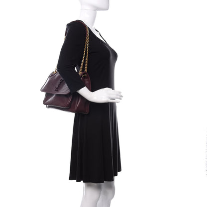 Saint Laurent Lambskin Matelasse Monogram Medium Niki Chain Satchel Burgundy 2 of 12